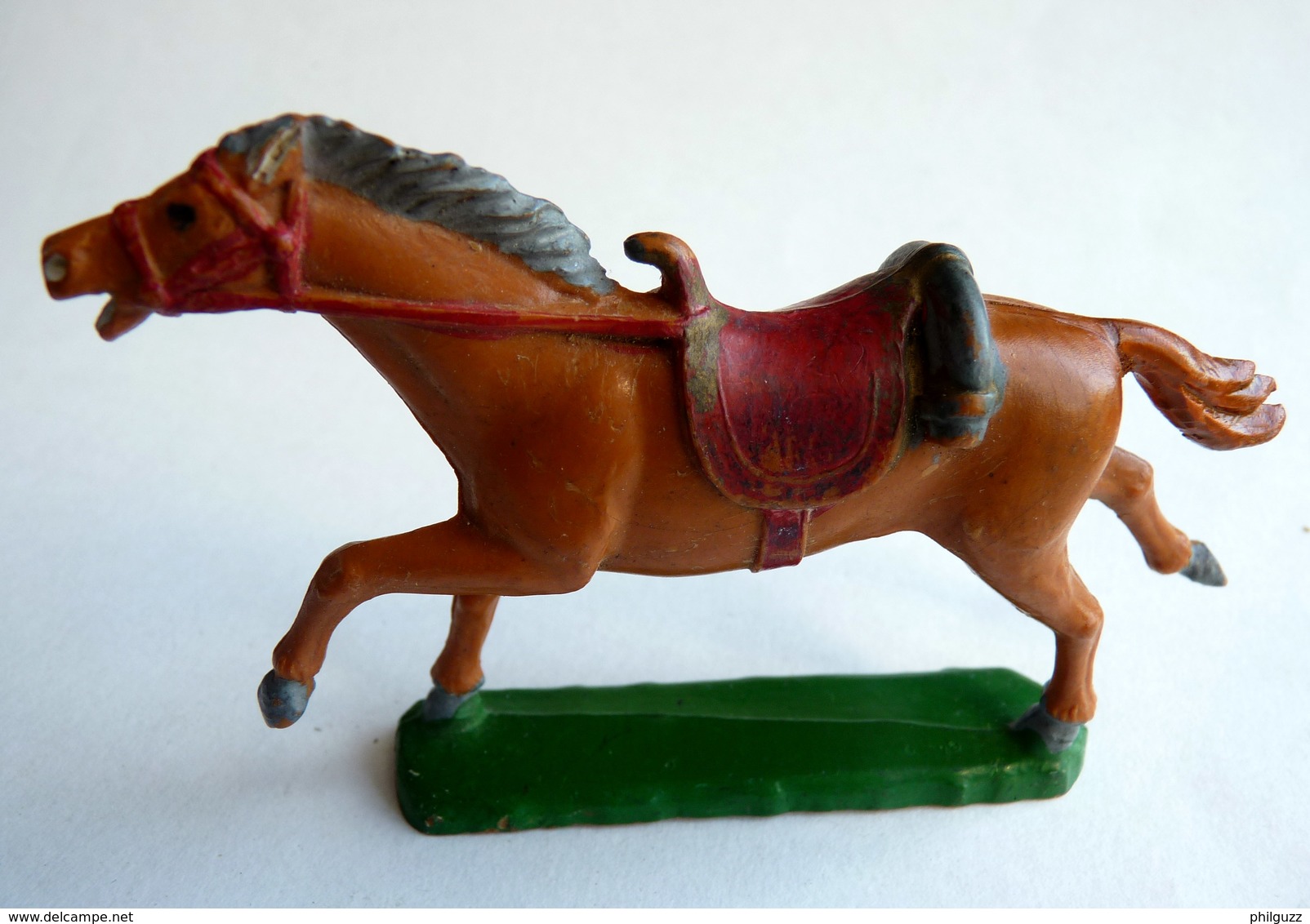 FIGURINE STARLUX CHEVAL Luxe FAR WEST III COWBOY -  BEIGE ORANGE (1) QUEUE RESTAUREE - Starlux