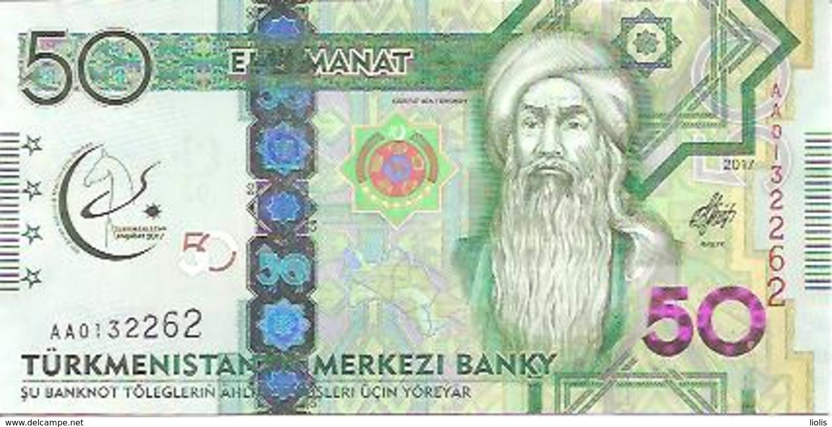 Turkmenistan  P-40  50 Manat    2017  UNC - Turkménistan