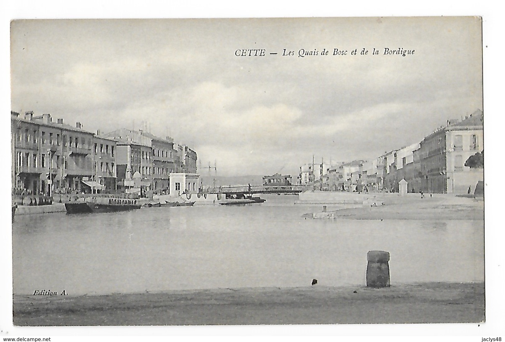 CETTE (SETE)  (cpa 34)   Les Quais De Bosc Et De La Bordigue  ## RARE ##   -  L 1 - Sete (Cette)