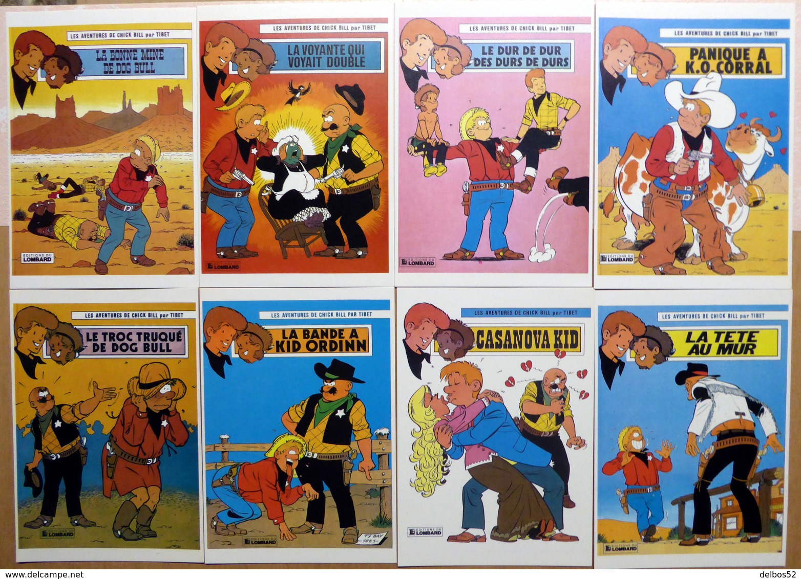 CHICK BILL  Par  TIBET  : Lot De 8 Cartes Postales - 1983 - Comics