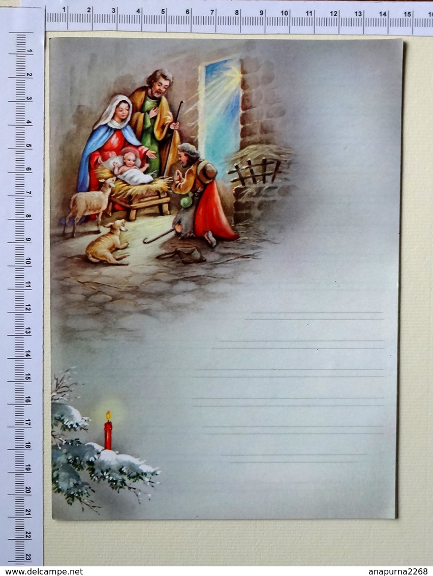 LETTRE DE NOUVEL AN...ET  DE NOEL VIERGE .. 2 PAGES .....LA CRÈCHE DE NOEL - Autres & Non Classés