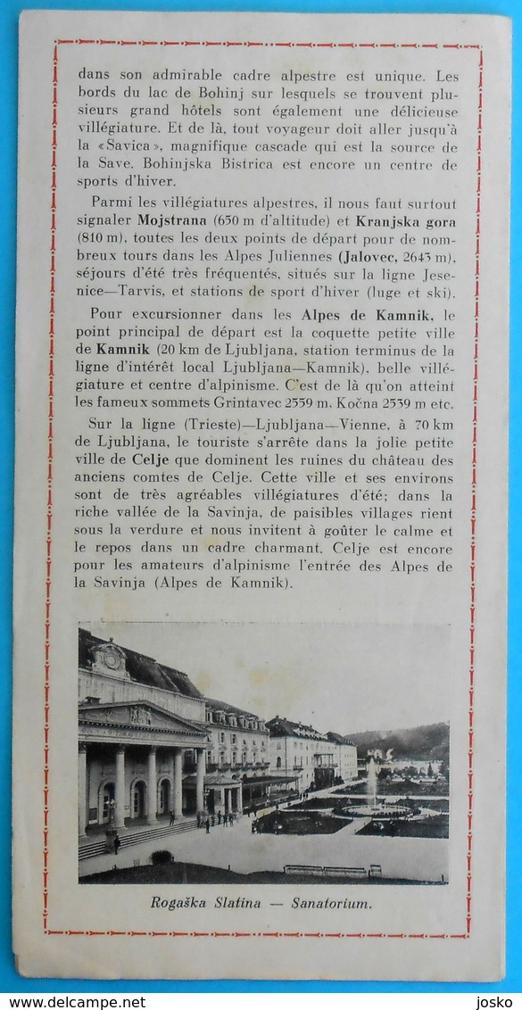 SLOVENIA - Yugoslav Switzerland ( KINGDOM SHS )  Pre-WW2 Tourist Brochure Guide 1920's * Ljubljana Maribor Kamnik Celje - Tourism Brochures