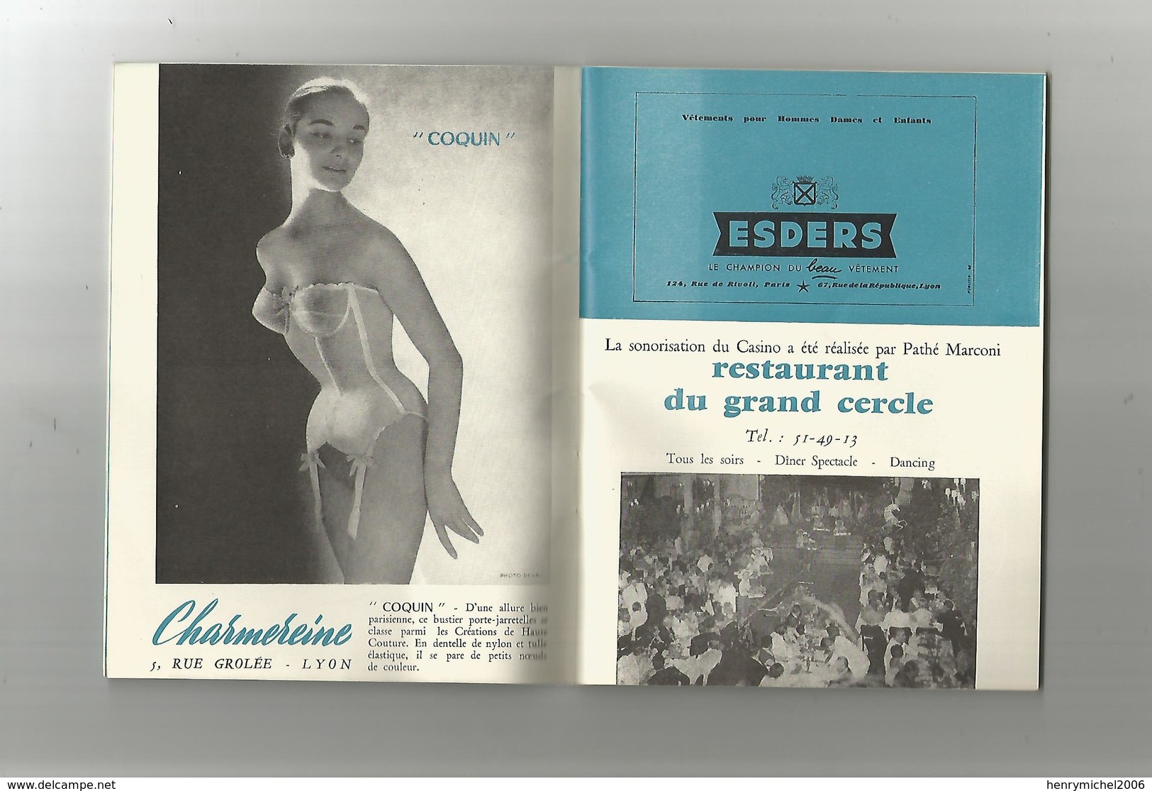 Livret Charbonnières Les Bains Casino 1957 Avec Pub Publicité Lingerie Courses Hippiques ... Format 12x15,5 Cm - Rhône-Alpes