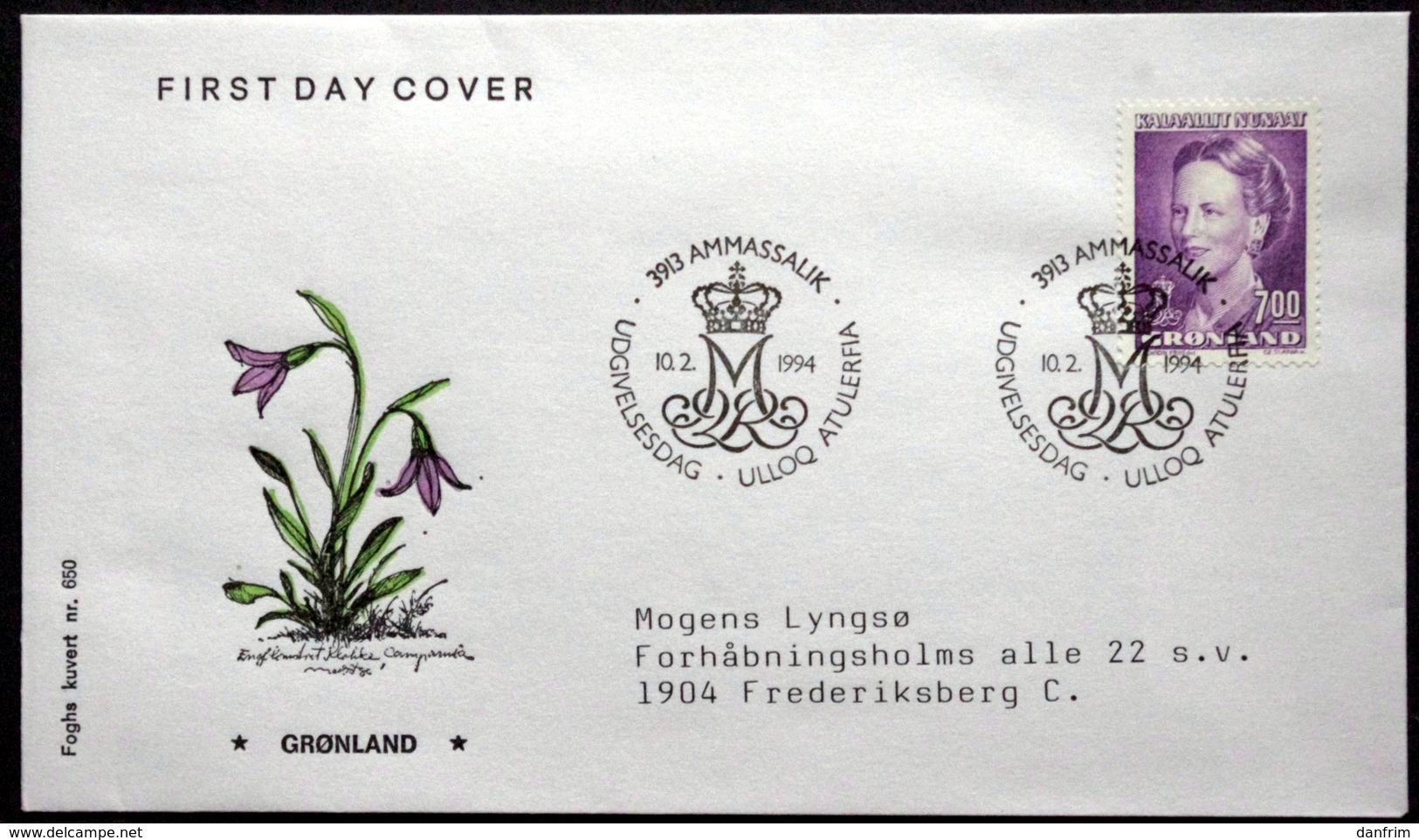 Greenland 1994    FDC   MiNr.244  ( Lot Ks ) FOGHS COVER - FDC