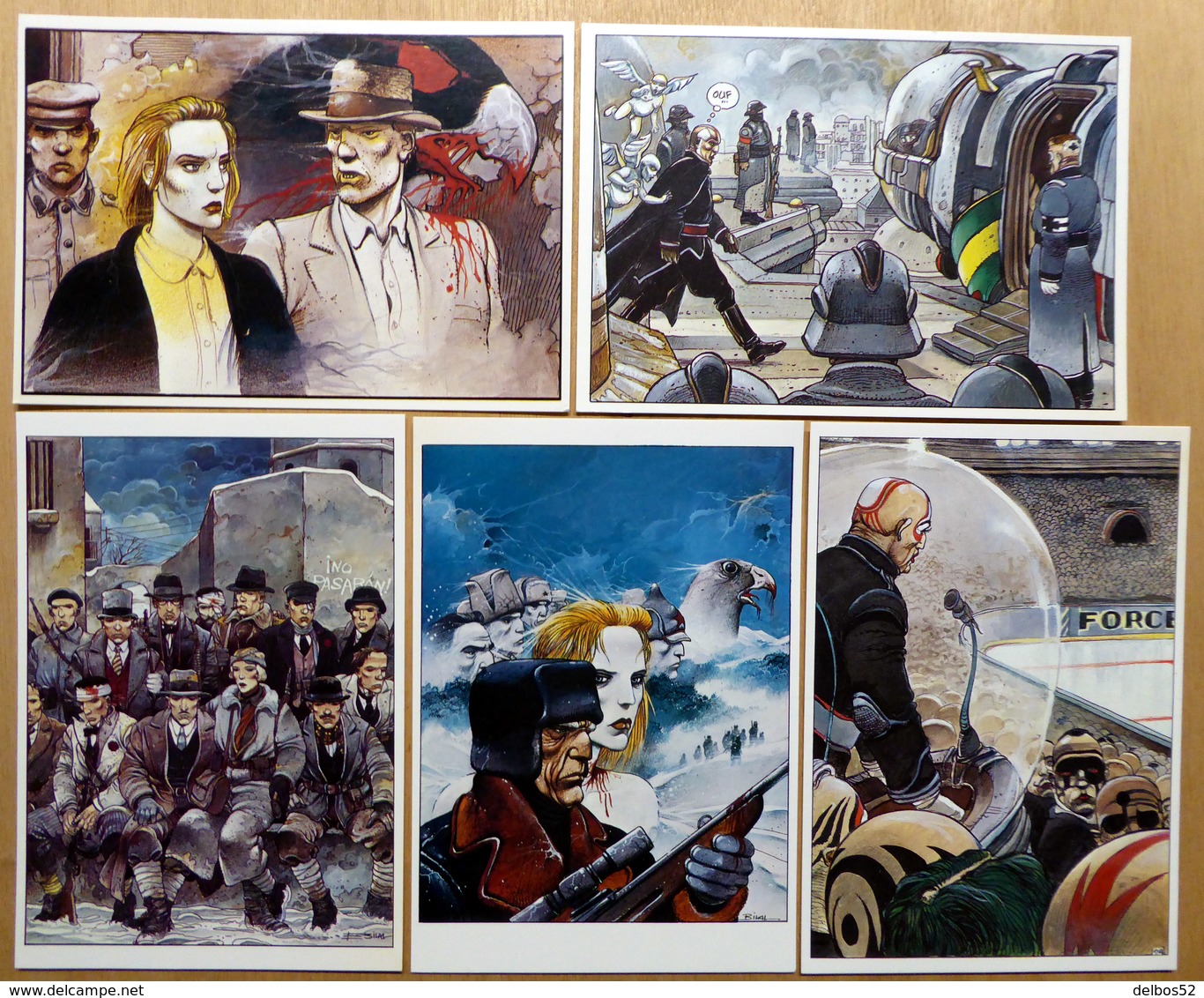 BILAL    : Lot De 5 Cartes Postales - 1984 - Fumetti