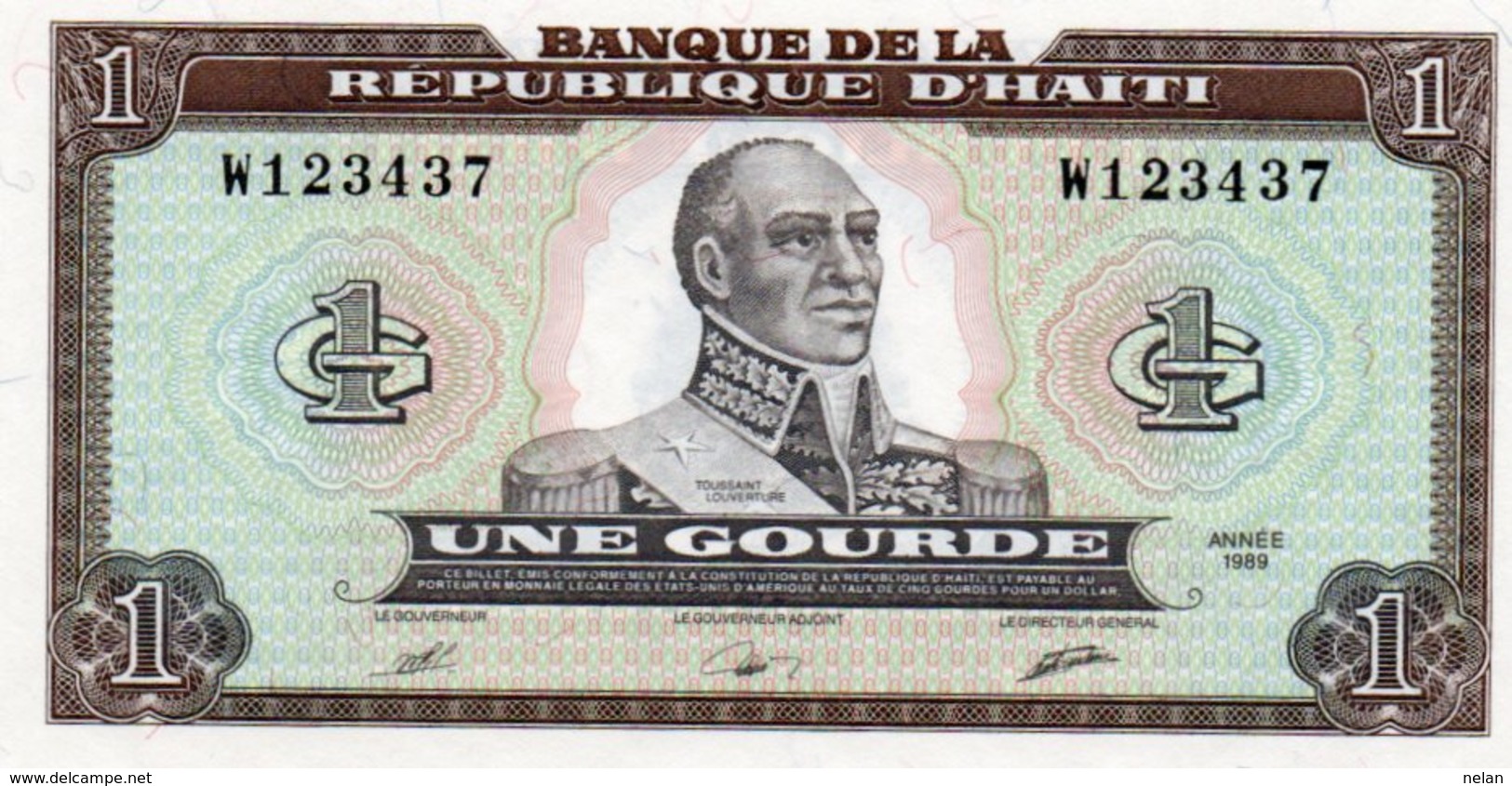 HAITI 1 GOURDE 1989 P-253 UNC - Haiti