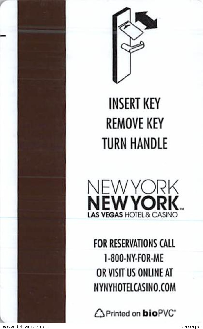 New York New York Casino Las Vegas, NV - Hotel Room Key Card - Has "Printed On BioPVC" - Hotel Keycards