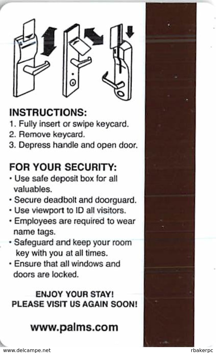 Palms Casino Las Vegas, NV - Hotel Room Key Card - Cartes D'hotel