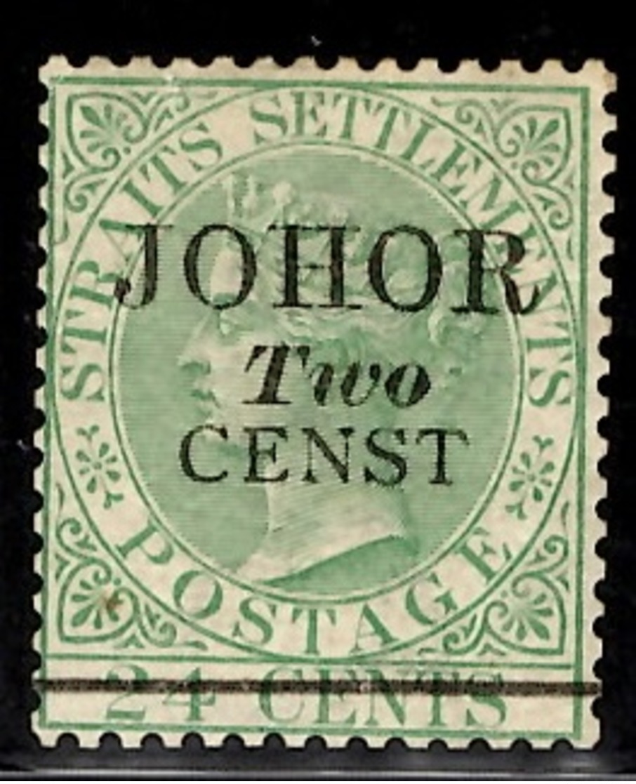 Johore YT N° 2d Superbe Variété "censt". Neuf *. Rare, Signé Diena. B/TB. A Saisir! - Johore