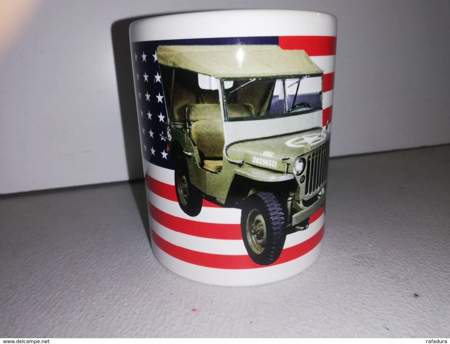 TASSE Ceramique MUG COFFEE NOEL JEEP US FLAG WILLYS MB FORD GPW HOTCHKISS M201 - Veicoli