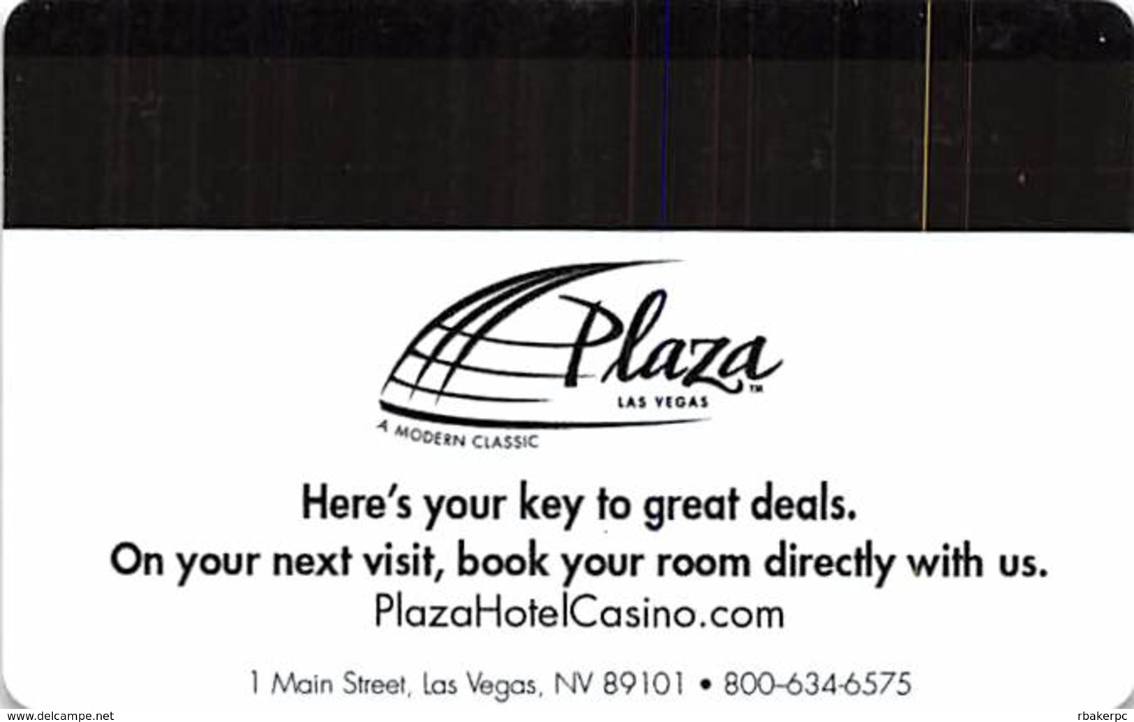 Plaza Casino Las Vegas, NV - Hotel Room Key Card - Hotel Keycards