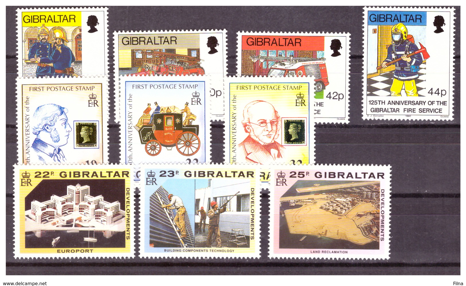 GIBRALTAR -  1990 - THREE COMPLETE SETS. - MNH** - Gibraltar