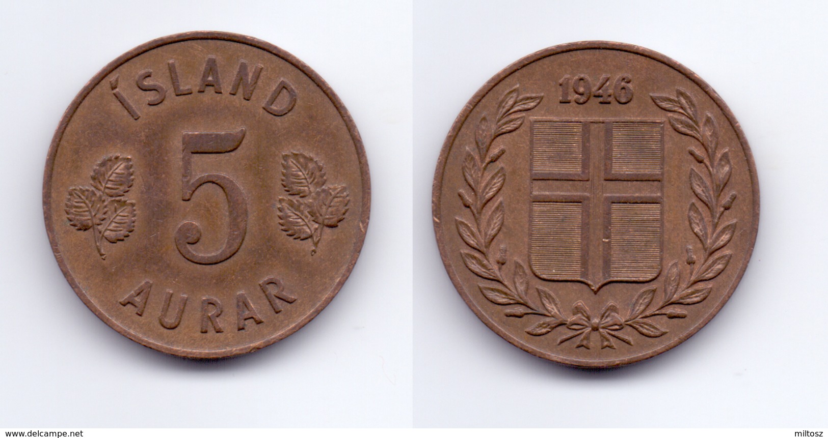 Iceland 5 Aurar 1946 - Islande