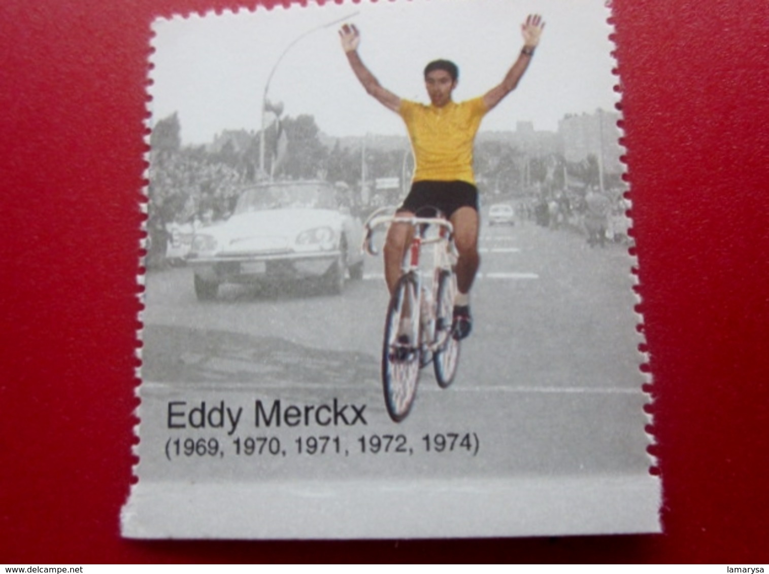 CYCLE CYCLISME EDDY MERCKX VAINQUEUR TOUR DE FRANCE 1969-70-71-72-74 Timbre Vignette Europe  France  Erinnophilie  Sport - Sports