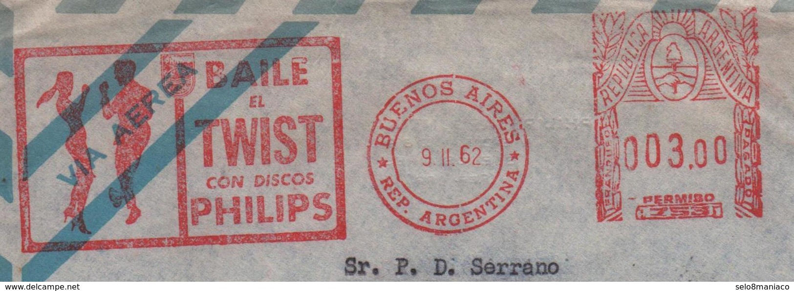 C3445-Argentina-Twist Dance Music Slogan Meter Cover From Bs.As. To Rio, Brazil-1962 - Muziek