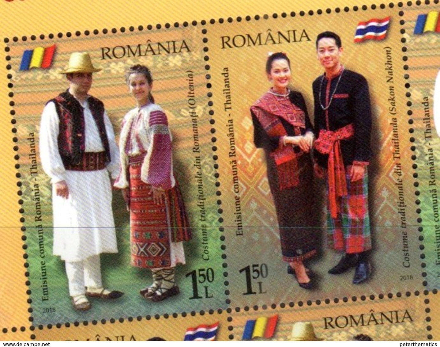 ROMANIA, 2018, MNH ,JOINT ISSUE WITH THAILAND, COSTUMES, DIPLOMATIC RELATIONS, 2v - Joint Issues