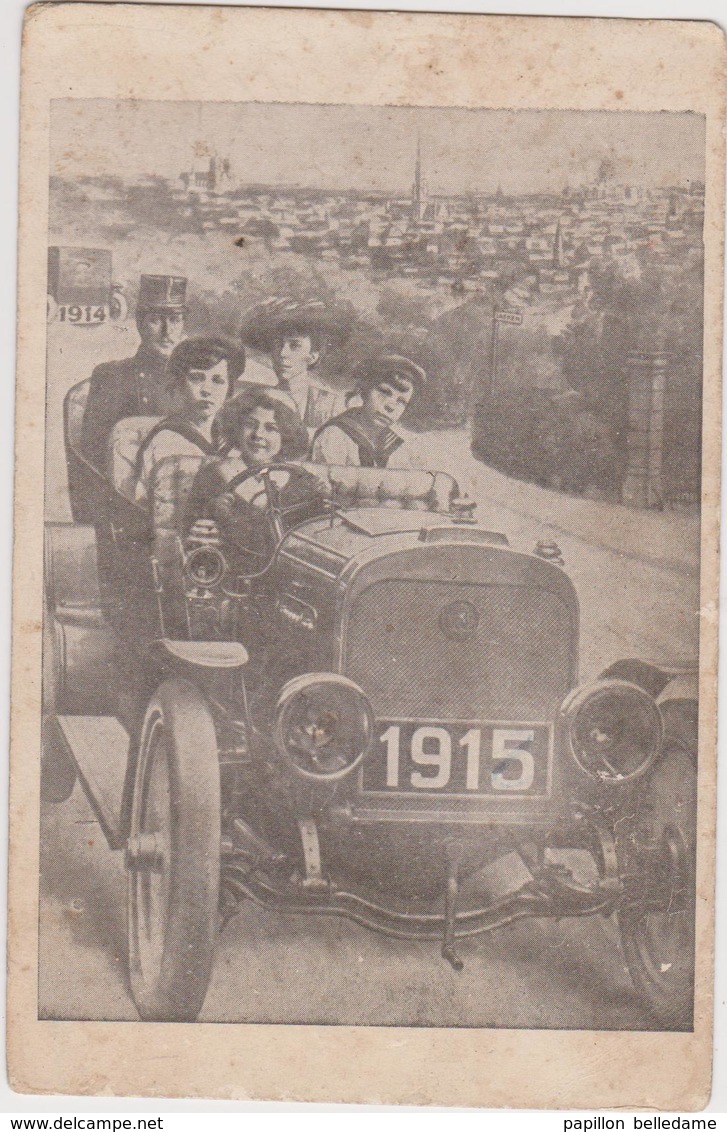 Fantaisie - Militaria- Patriotisme  Famille En Voiture 1915 - Weltkrieg 1914-18