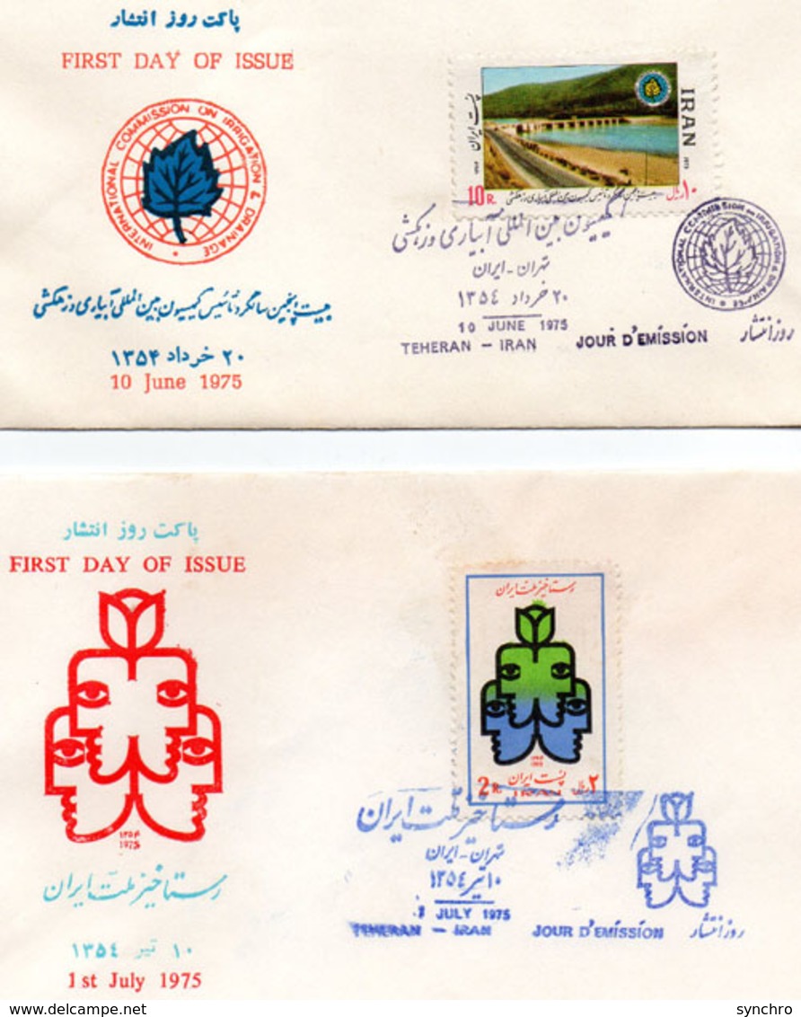 2 Enveloppes 1e Jour ; Iran Teheran  1975 - Iran