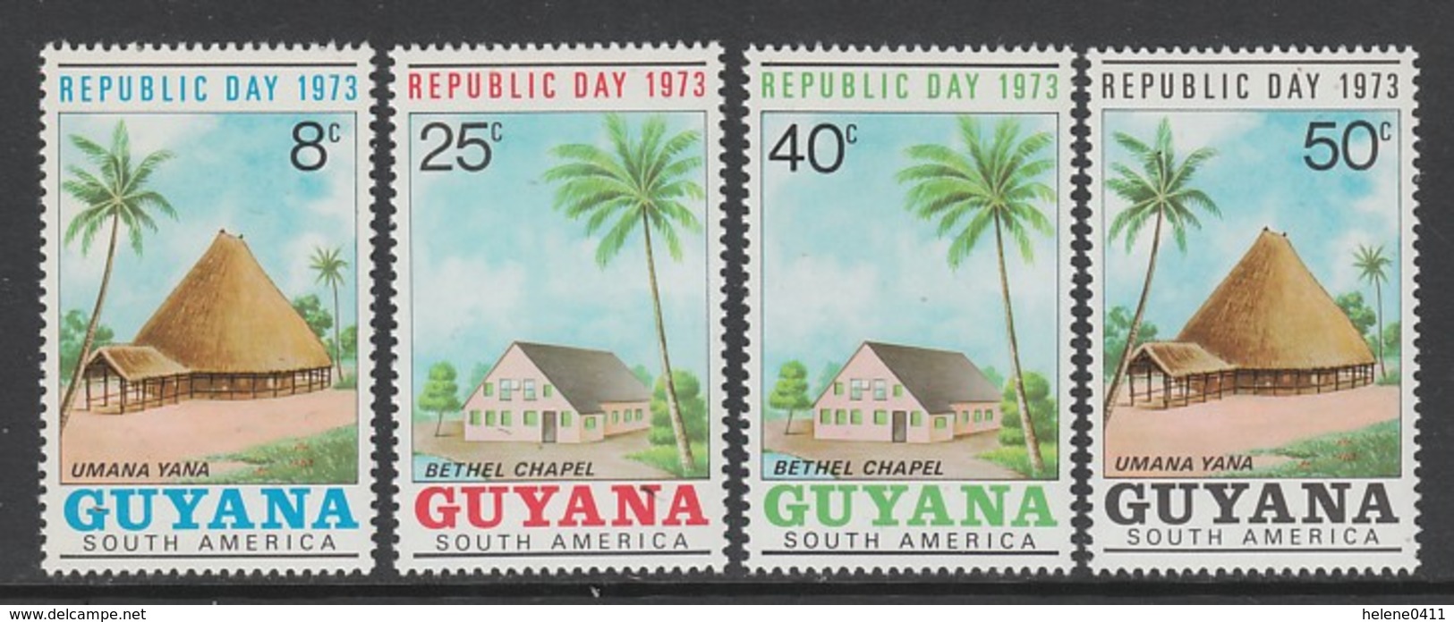 SERIE NEUVE DU GUYANA - JOURNEE DE LA REPUBLIQUE N° Y&T 410 A 413 - Guyane (1966-...)