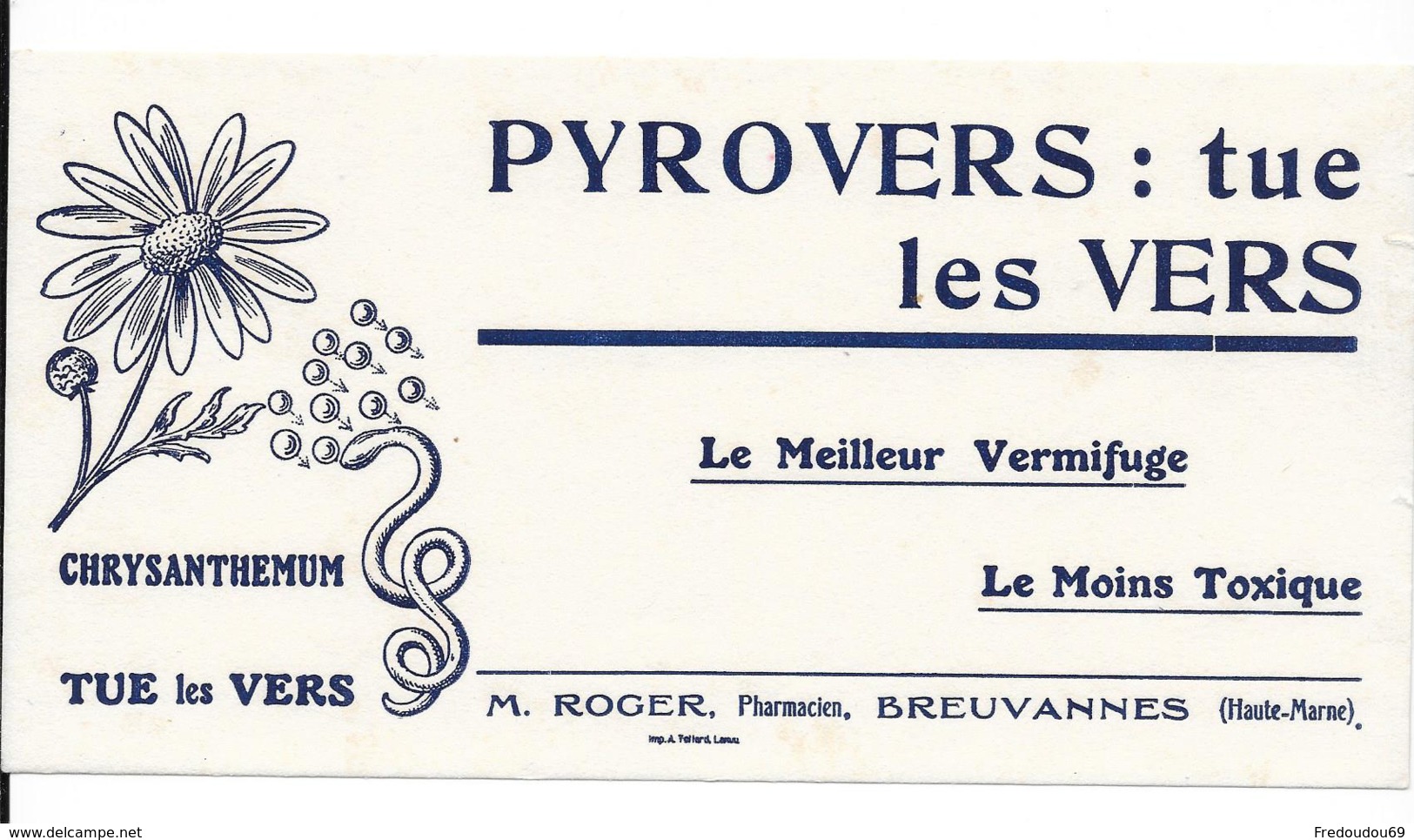 Buvard Pharmaceutique - Pyrovers - Produits Pharmaceutiques