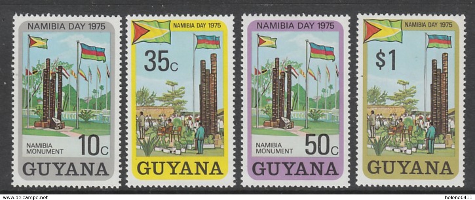 SERIE NEUVE DU GUYANA - JOURNEE DE LA NAMIBIE : MONUMENT DE LA LIBERTE N° Y&T 466 A 469 - Non Classés