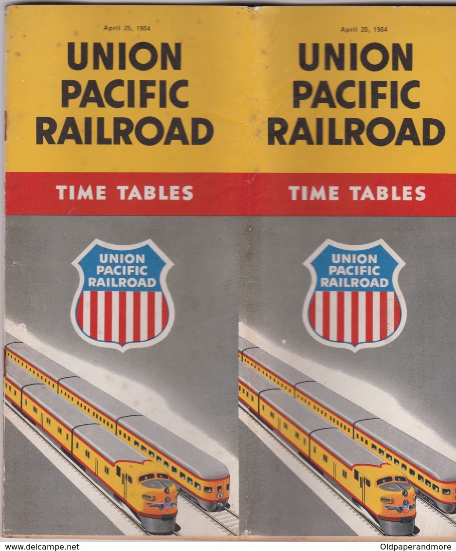 UNITED STATES - UNION PACIFIC RAILROAD - 1954  - TIME TABLE - TRAIN RAILWAY - Monde