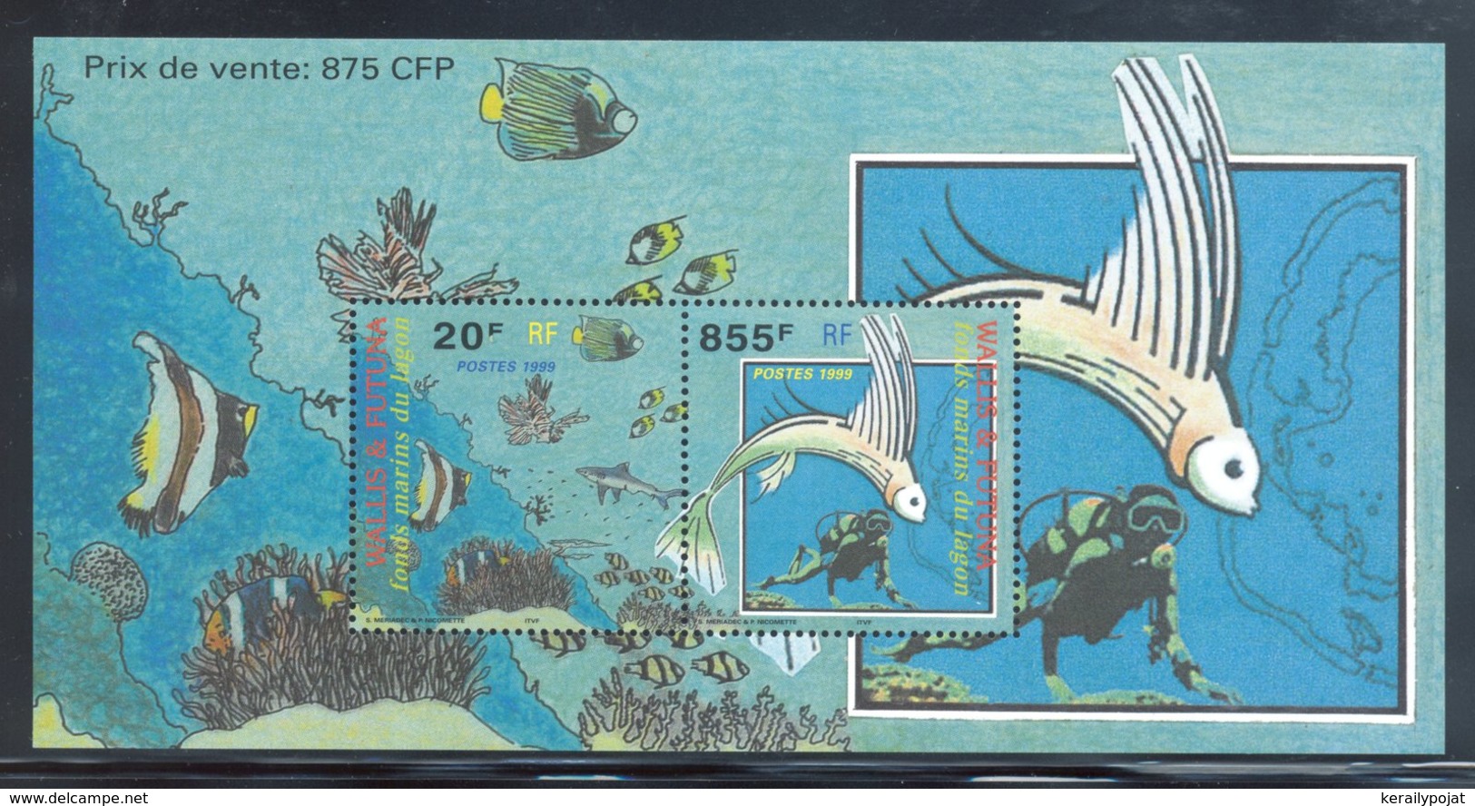 Wallis & Futuna - 1999 Fauna Of The Lagoon Block MNH__(FIL-10491) - Blocs-feuillets