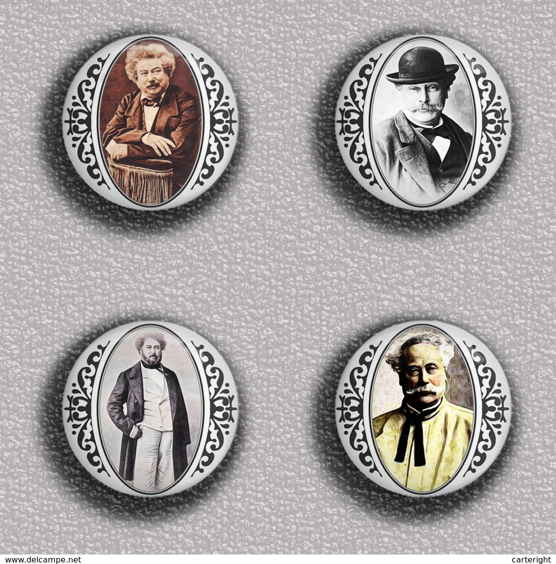 Alexandre Dumas Music Fan ART BADGE BUTTON PIN SET 2 (1inch/25mm Diameter) 35 DIFF - Music