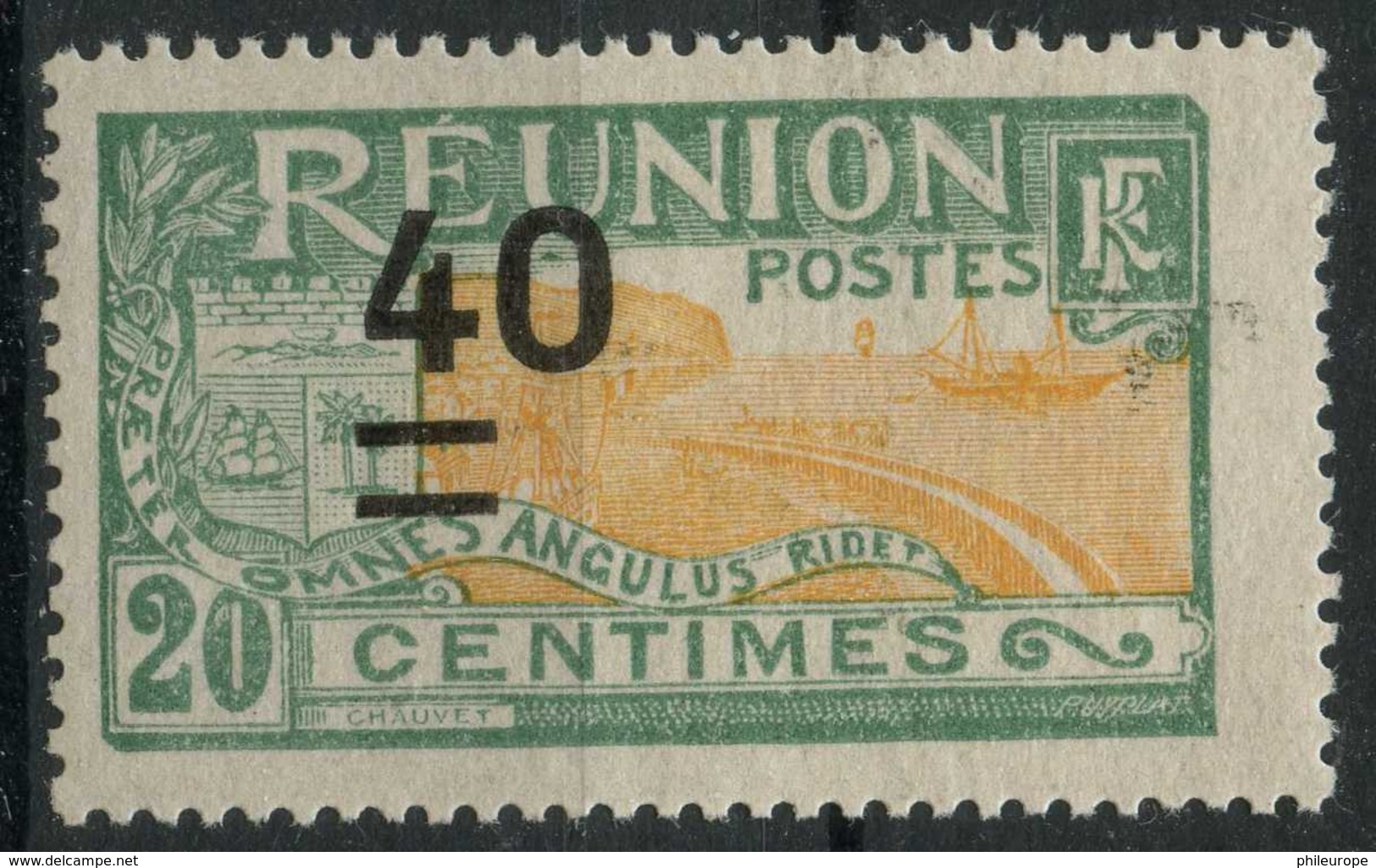 Reunion (1922) N 97 (Luxe) (Surcharge Deplace Valeur Non Barree - Unused Stamps