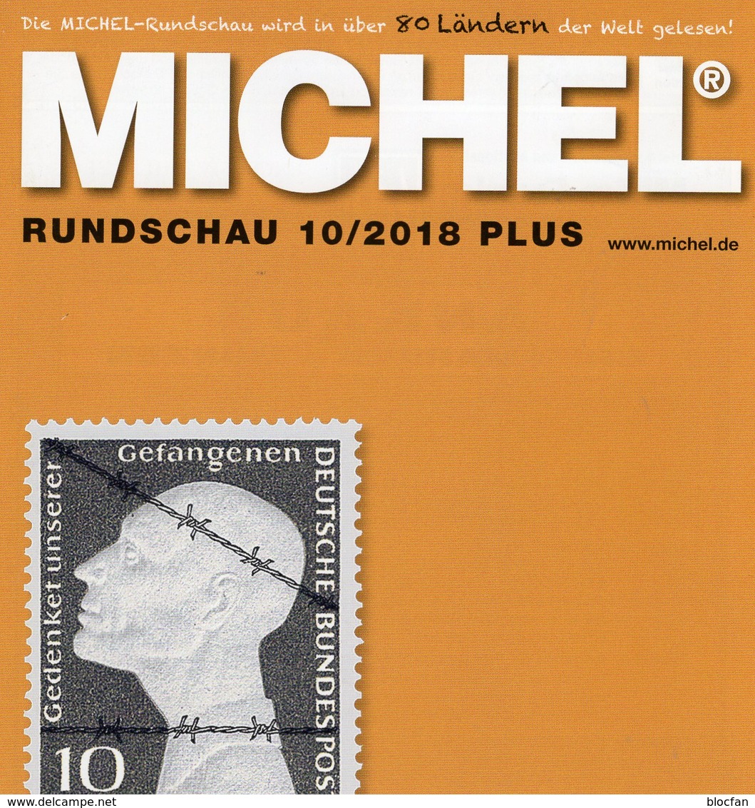 Rundschau Briefmarken MICHEL 10/2018 sowie 10/2018-plus neu 12€ stamps bf the world catalogue / magacine of Germany