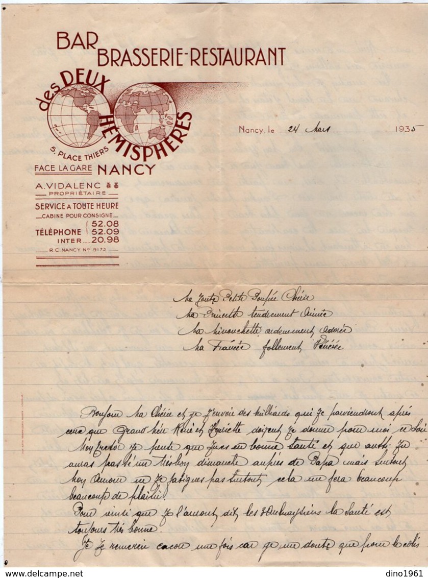 VP13.340 - MILITARIA - 1935 - Lettre D'Amour D'un Artilleur Du 8ème Régiment D'Artillerie à NANCY - Récit - Documentos