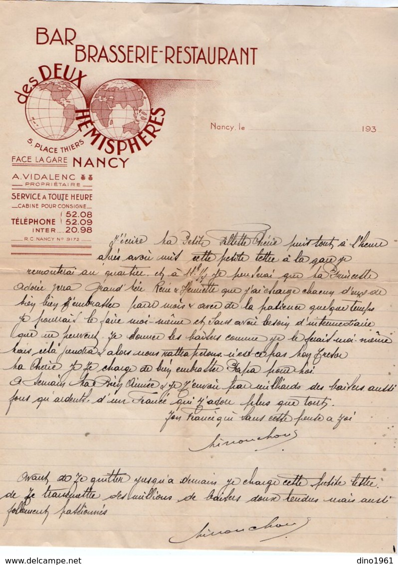 VP13.340 - MILITARIA - 1935 - Lettre D'Amour D'un Artilleur Du 8ème Régiment D'Artillerie à NANCY - Récit - Documents