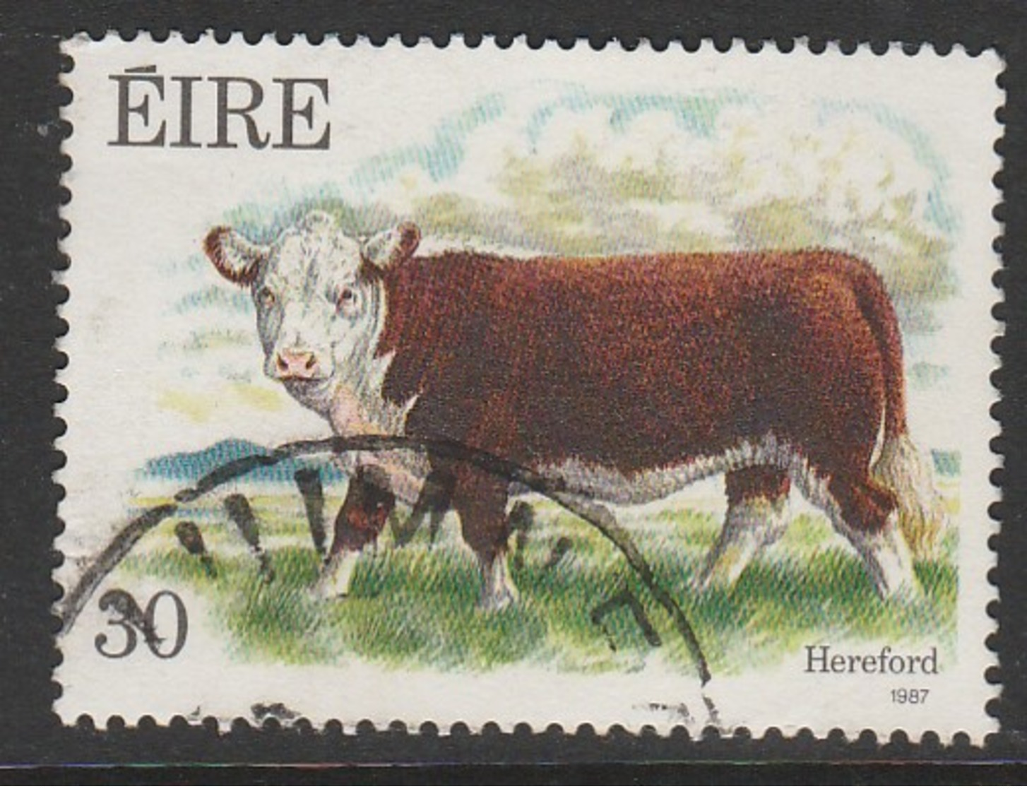 Ireland 1987 Irish Cattle 30 P Multicoloured SW 636 O Used - Used Stamps