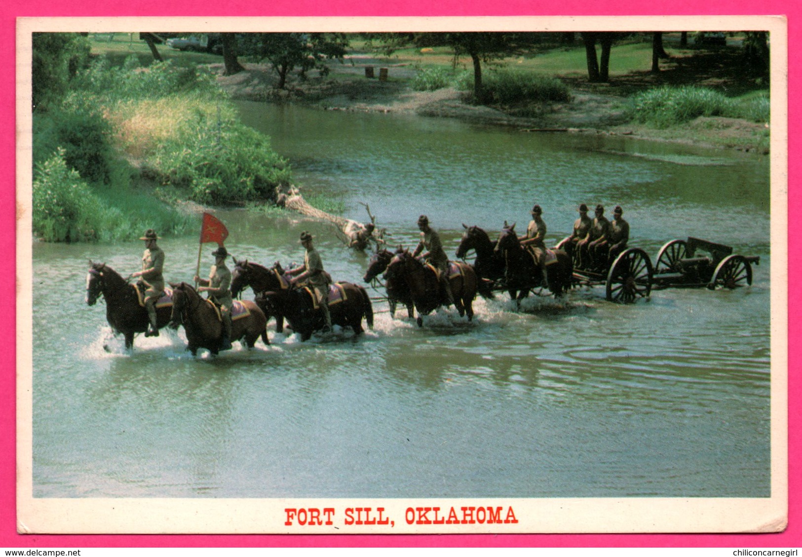Oklahoma - Fort Sill - Water Crossing - Chevaux - Half Section - Oblit. ALWAYS USE CODE Sur BLANCHE STUART SCOTT PILOT - Other & Unclassified