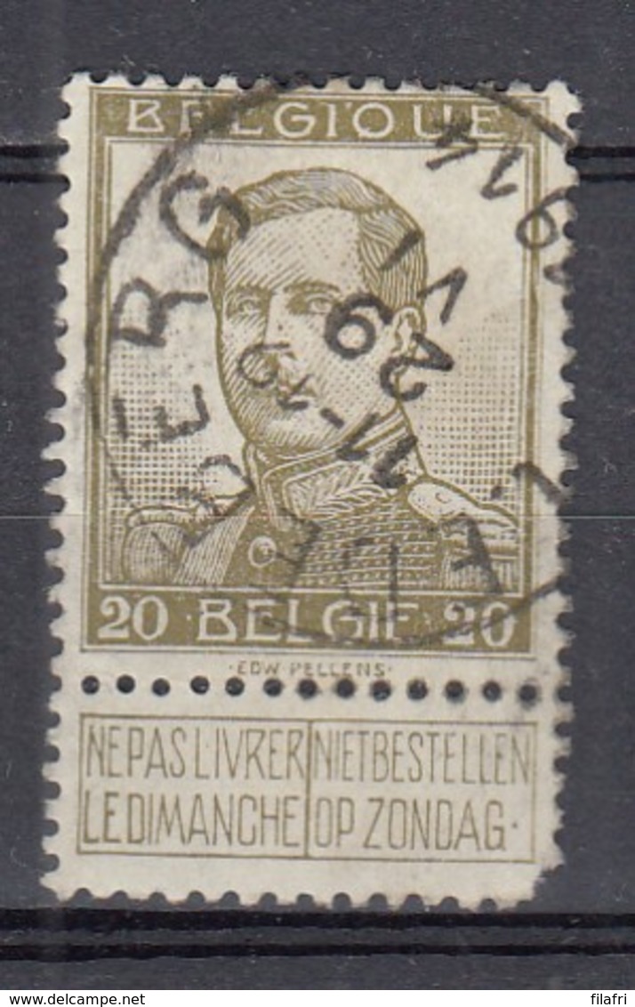 119 Gestempeld LEDEBERG - COBA 4 Euro - 1912 Pellens