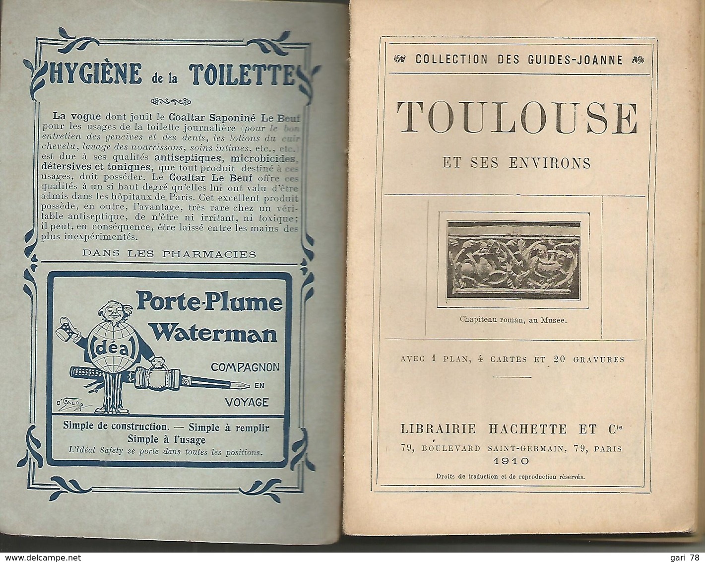 GUIDES JOANNE Toulouse - Hachette 1910 - Midi-Pyrénées