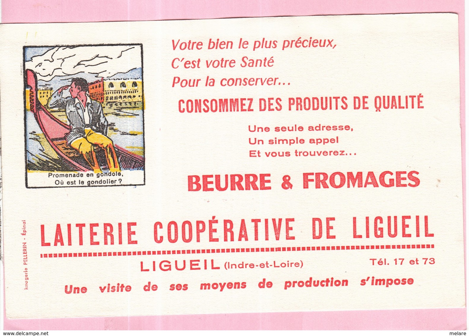 Buvard Laiterie Beurre Fromage Coopérative Ligueil - Dairy