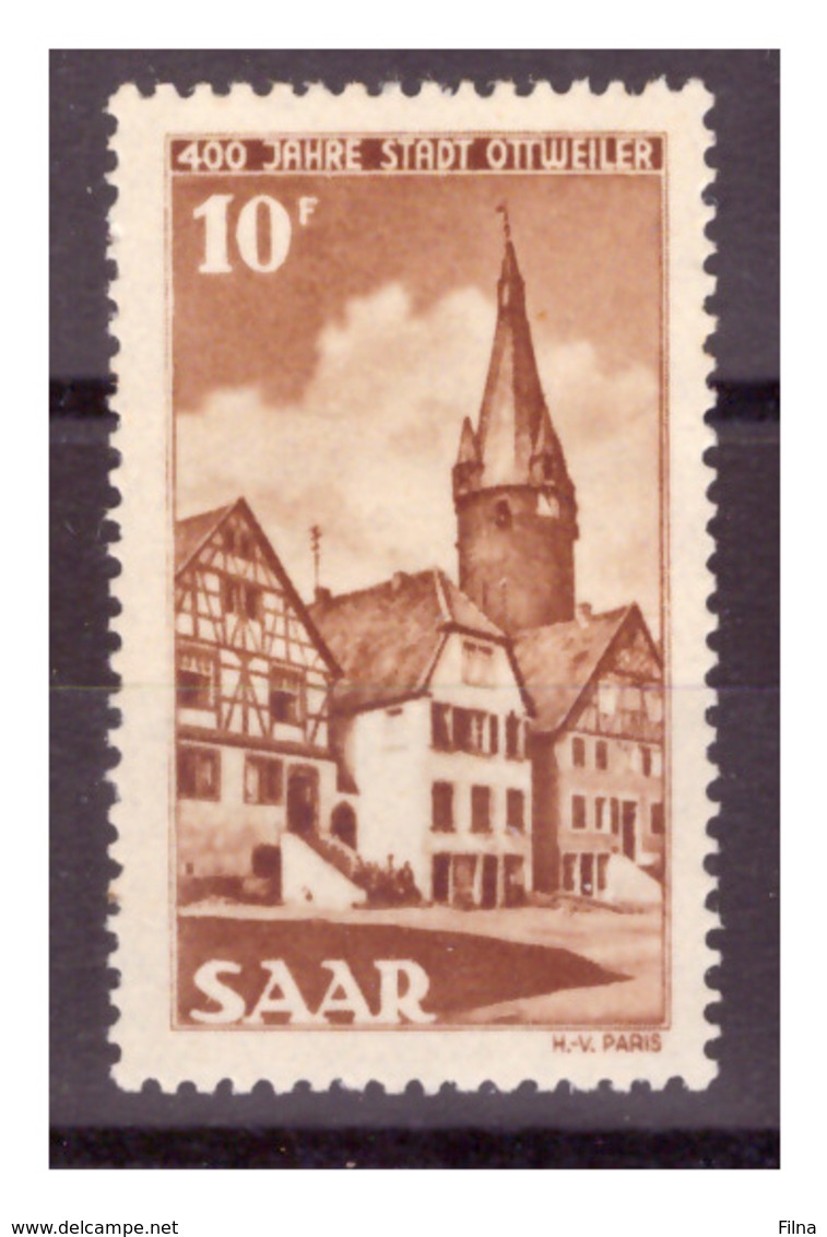 SAAR/SARRE -  1950 - 4° CENTENARIO DELLA CITTA' DI OTTWEILER LIEVE DIFETTO.-  MNH** - Nuovi