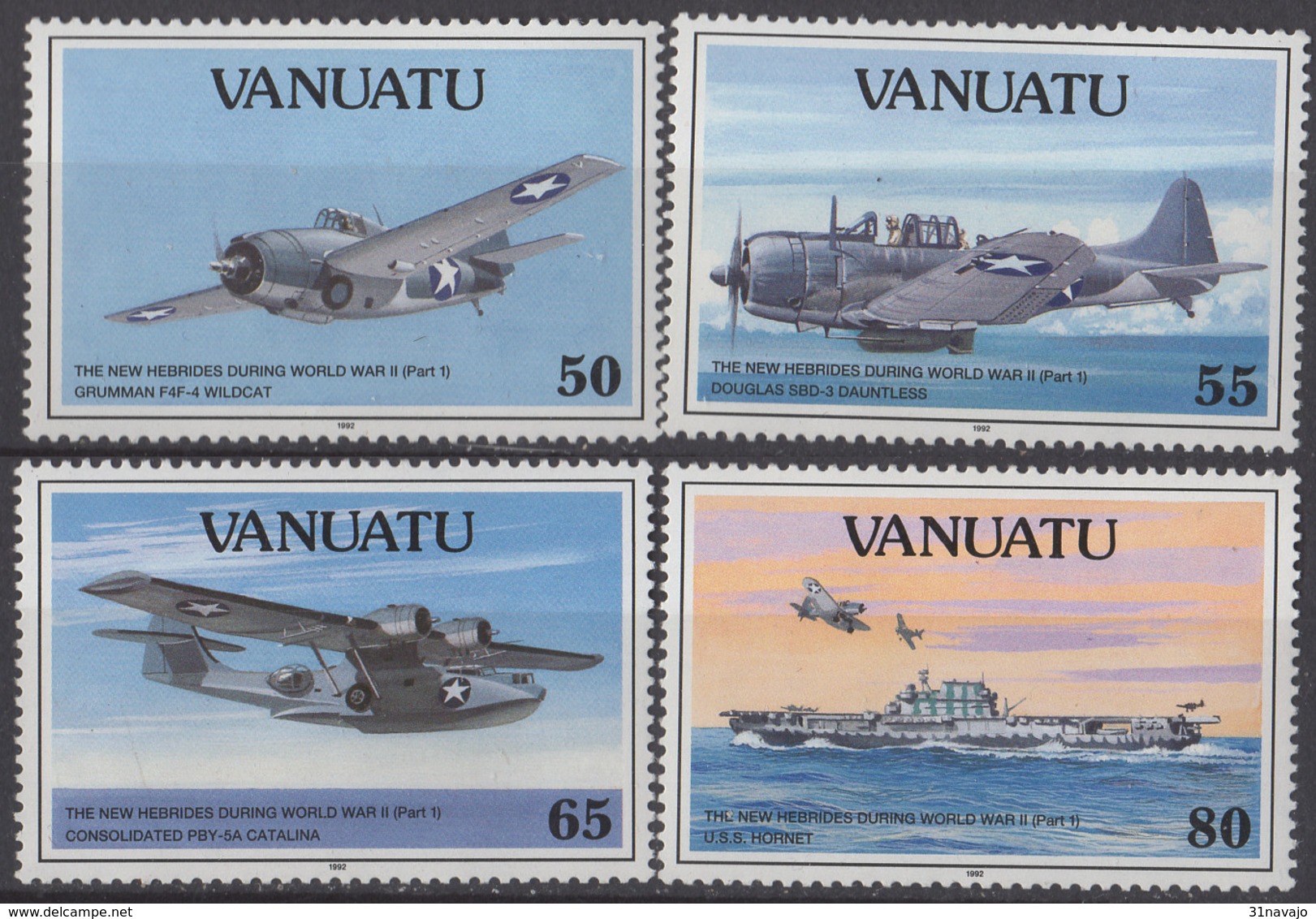 VANUATU - Les Nouvelles Hébrides Durant La Seconde Guerre Mondiale 1992 - Vanuatu (1980-...)