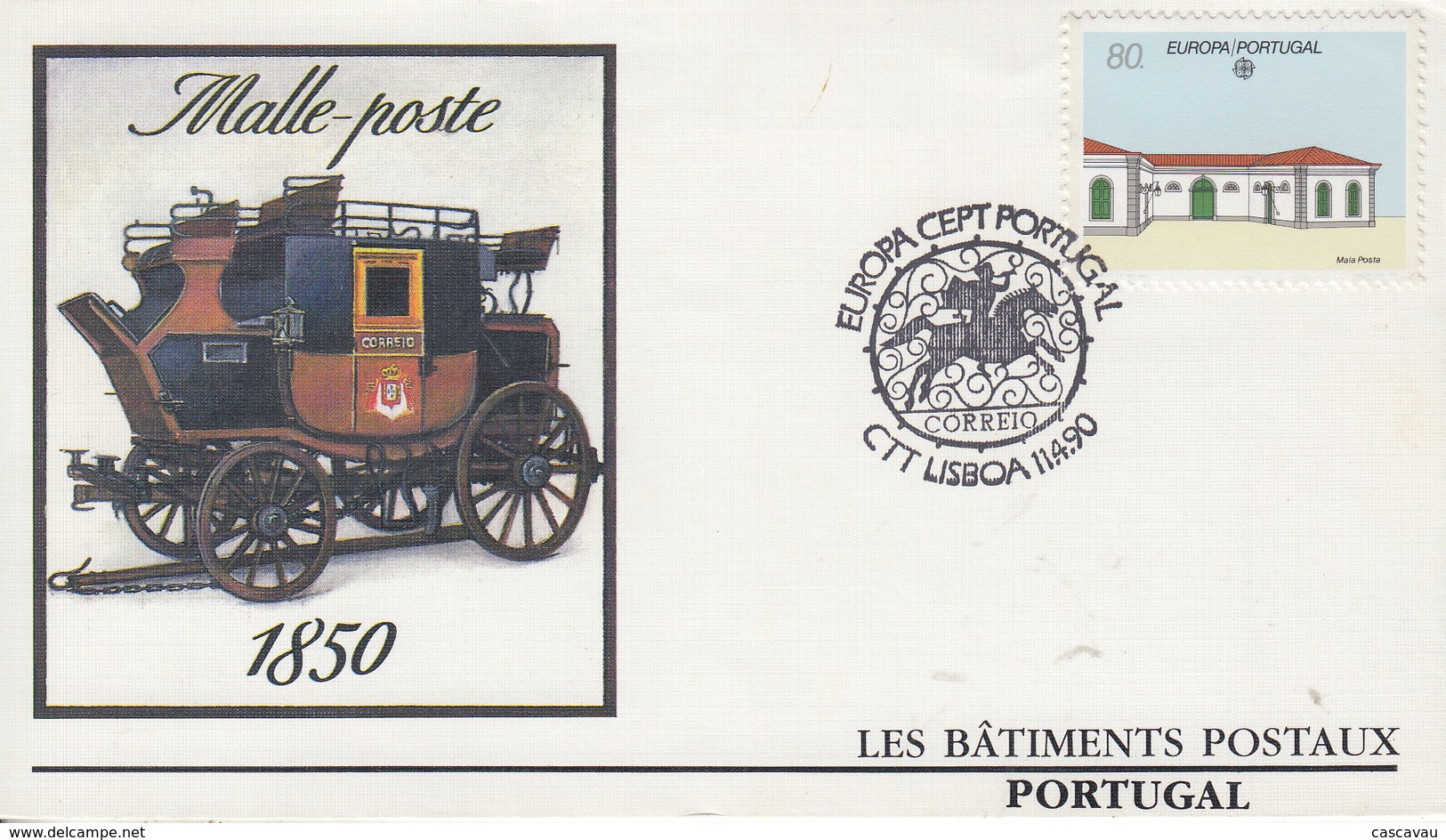 Enveloppe  FDC  1er  Jour   PORTUGAL    EUROPA    1990 - 1990