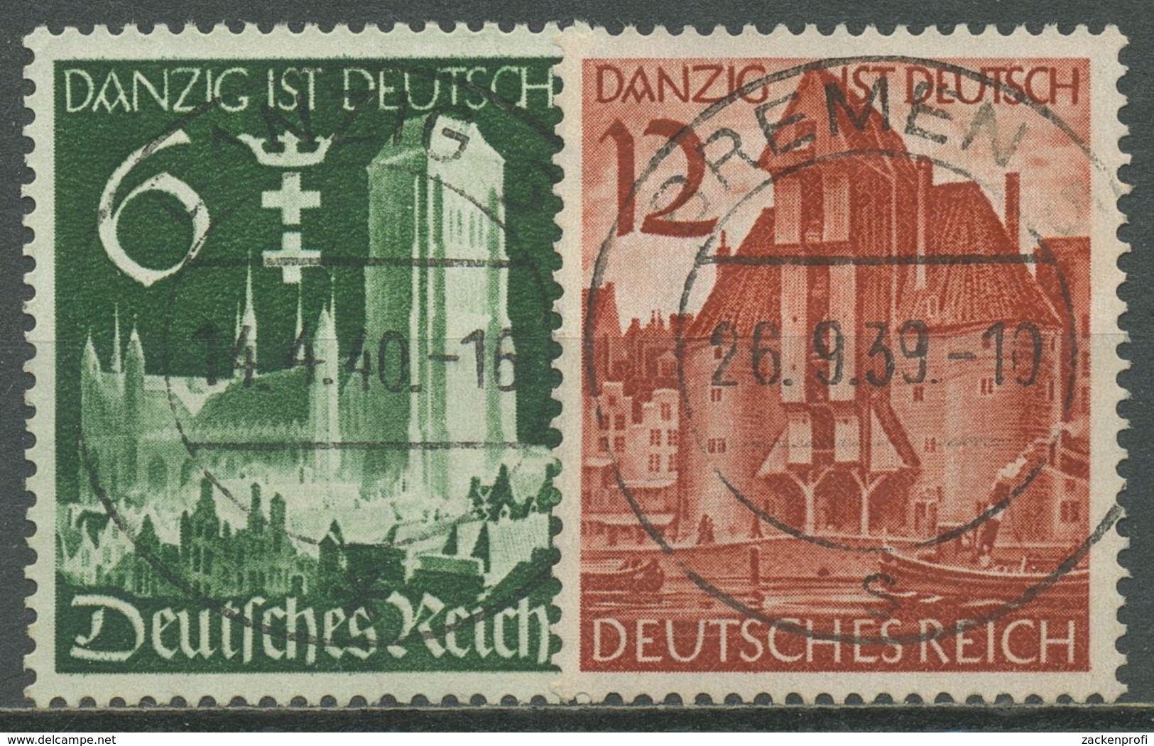 Deutsches Reich 1939 Wiedereingliederung Von Danzig 714/15 TOP-Stempel - Gebraucht