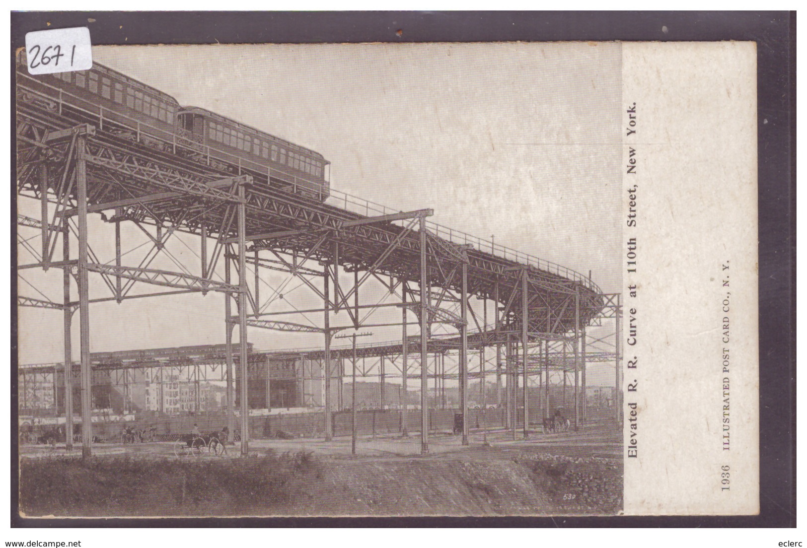 NEW YORK - ELEVATED R.R. CURVE AT 110th STREET - TB - Transport