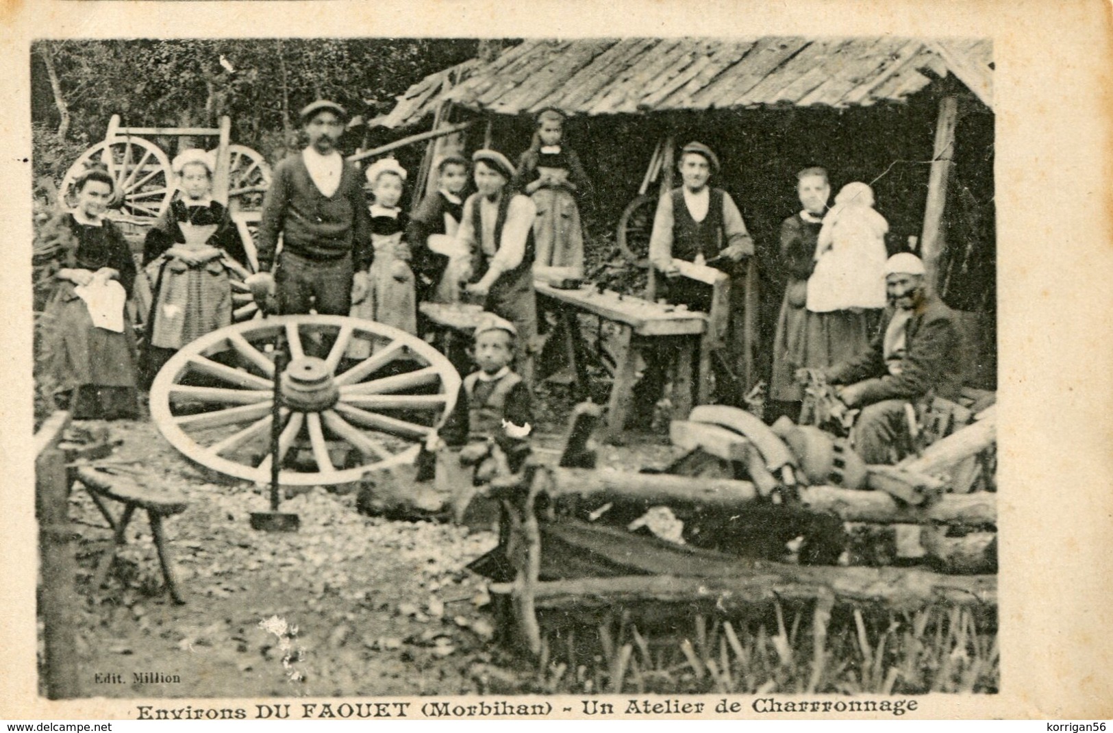 LE FAOUET  *** UN ATELIER DE CHARRONNAGE *** WHEELWRIGHTS *** WHEELER'S SHOP *** TRES RARE *** - Faouët