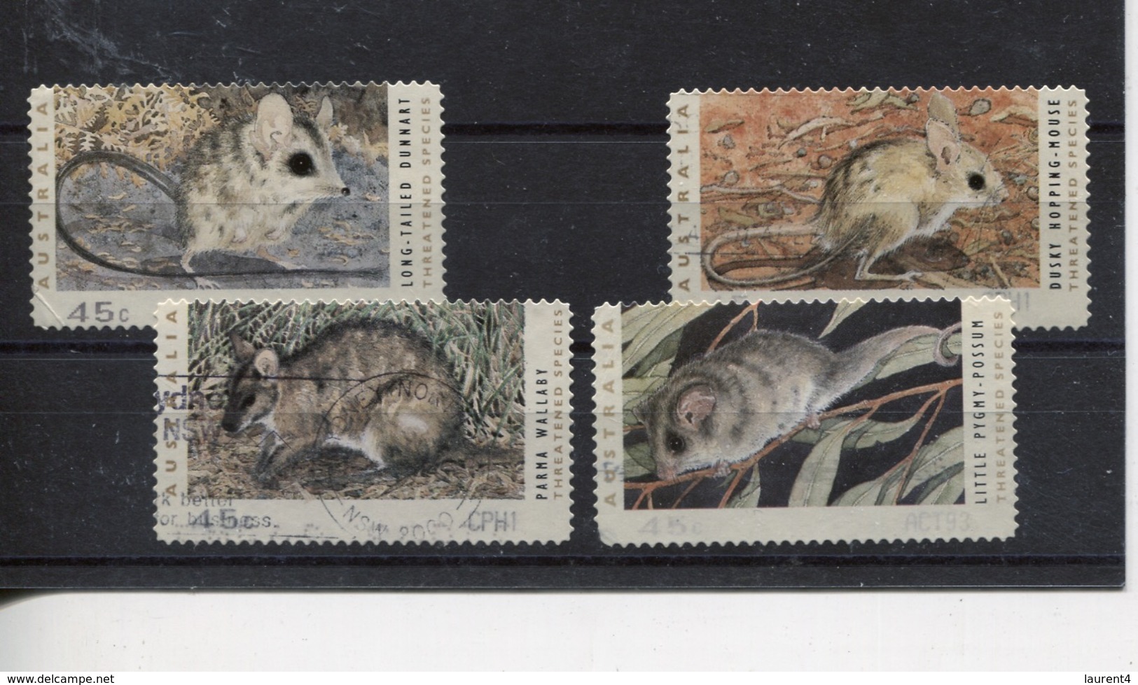 (100 Stamps - 14-11-12018) Australian Used Stamps - Bush Animals Counter Printed Stamps (4 Stamps) - Used Stamps