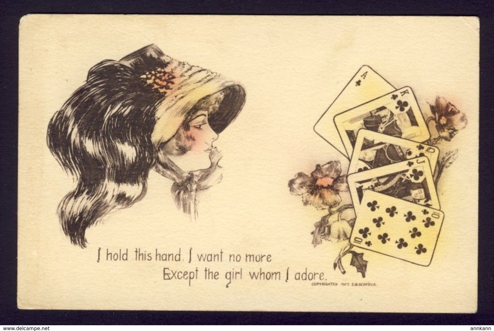 FORTUNE TELLING PLAYING CARD CARDS ~ I Hold This Hand, I Want No More Cobb Shinn A/s - Cartes à Jouer