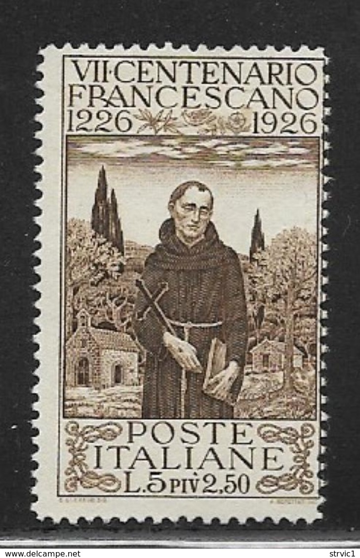 Italy, Scott # 183 Unused No Gum St. Francis, 1926 - Neufs