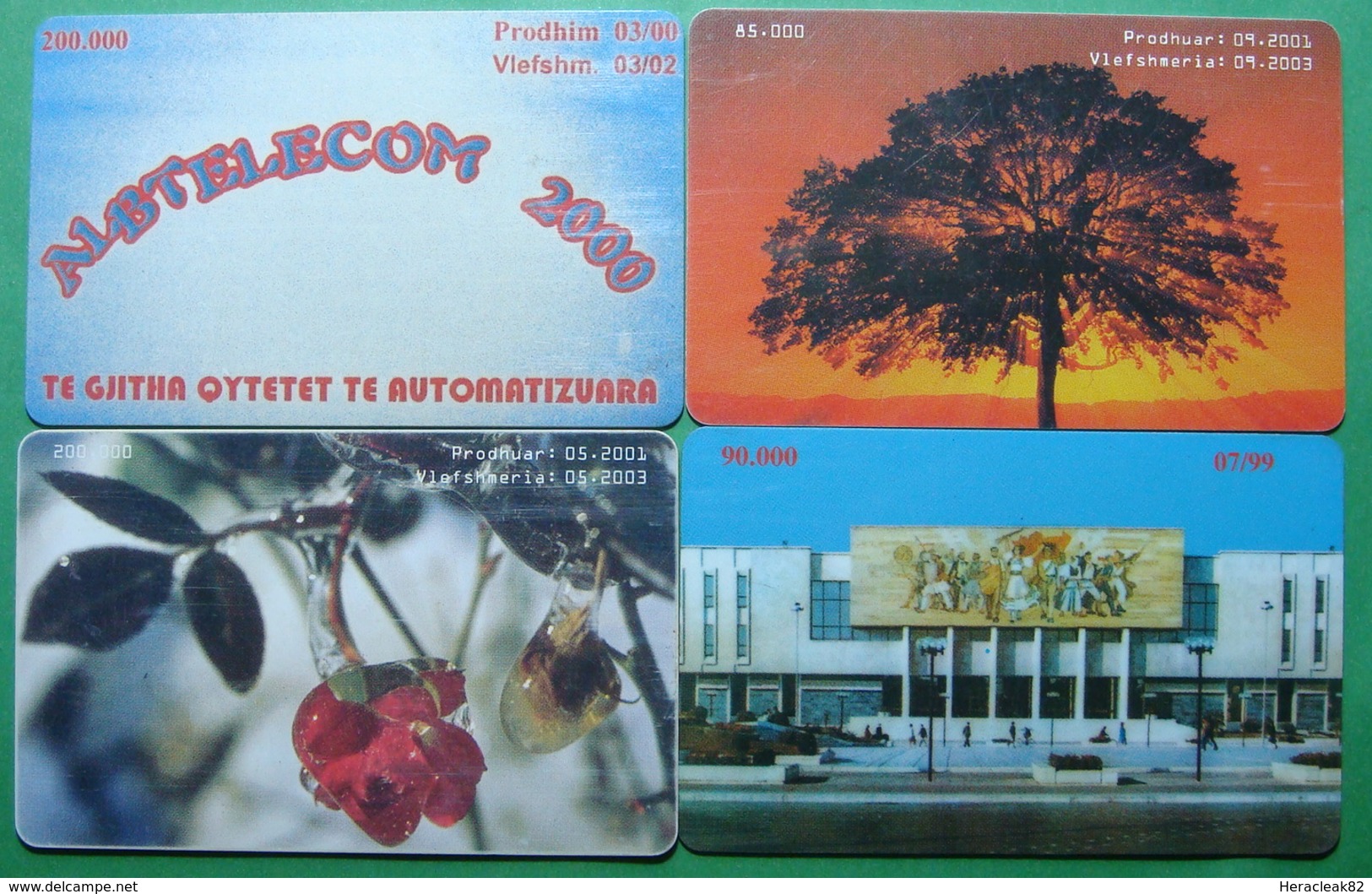 Albania Lot Of 4 CHIP PHONECARDS USED, Operator ALBTELECOM, 50, 100 Units, 1999, 2000, 2001 - Albania