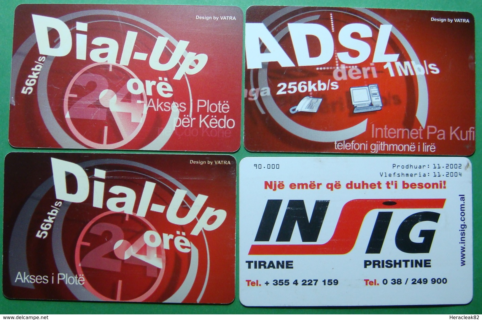 Albania Lot Of 4 CHIP PHONECARDS USED, Operator ALBTELECOM, 50, 100, 200 Units, 2002, 2005 - Albania