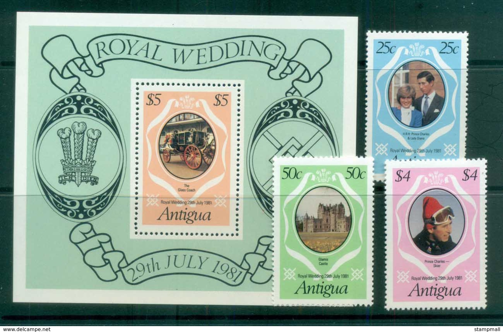 Antigua 1981 Charles & Diana Royal Wedding +MS MUH Lot81850 - Antigua And Barbuda (1981-...)