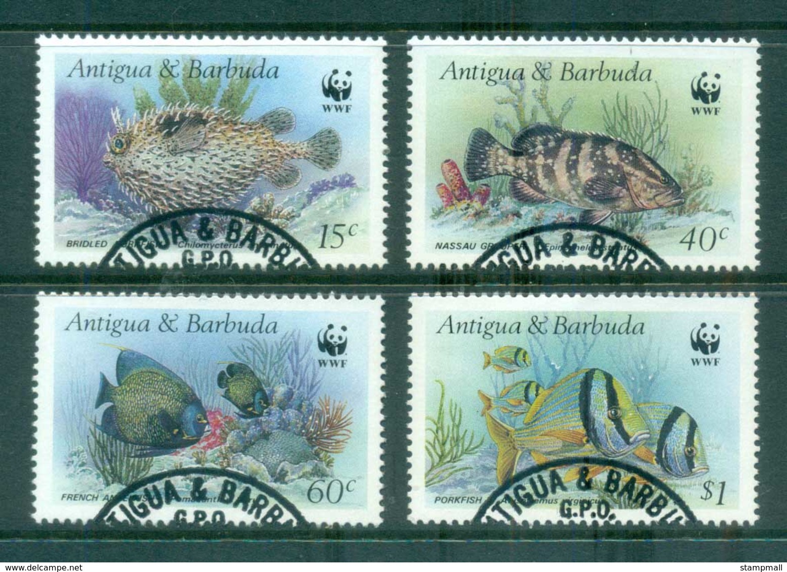 Antigua 1987 WWF Reef Fish FU - Antigua And Barbuda (1981-...)